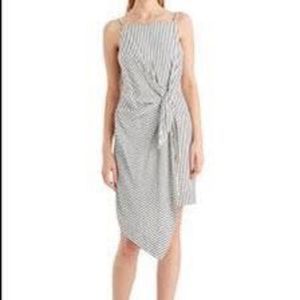 Jason Wu gray asymmetric white and gray stripe sundress